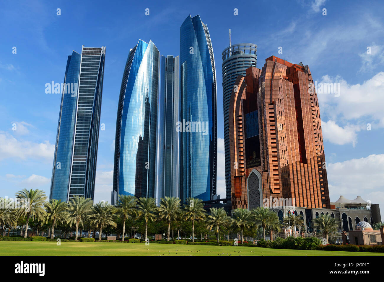 Etihad Towers Abu Dhabi, United Arab Emirates, Middle East Stock Photo