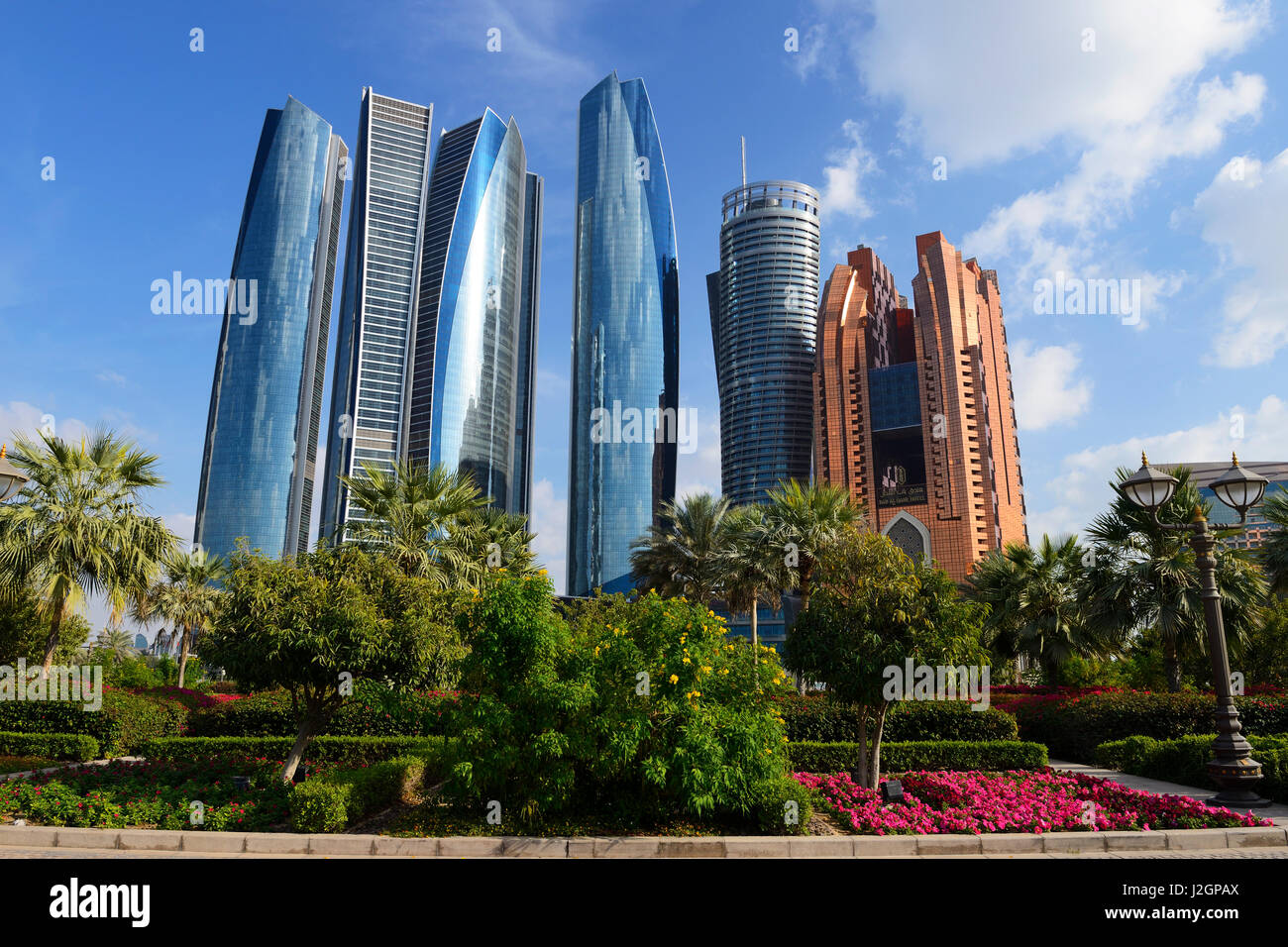 Etihad Towers Abu Dhabi, United Arab Emirates, Middle East Stock Photo