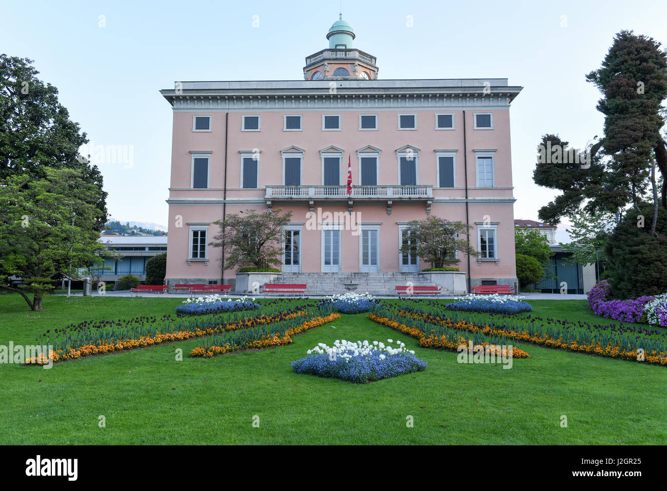 The villa on Ciani botanical park in the center of Lugano, Switzerland Stock Photo