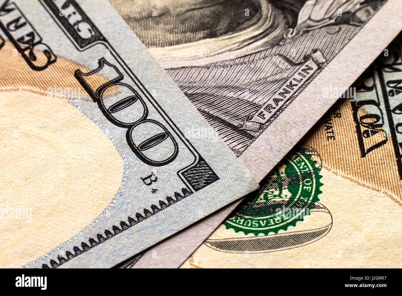 US one hundred dollar bills money background Stock Photo - Alamy