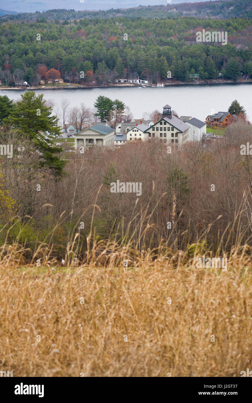 USA, New Hampshire, Enfield Shaker Museum, shaker buildings, elevated view Stock Photo