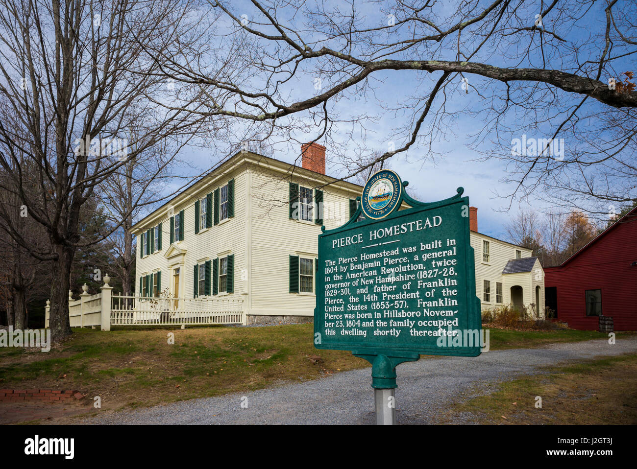 USA, New Hampshire, Hillsborough, Pierce Homestead, former home of 14th US President, Franklin Pierce Stock Photo