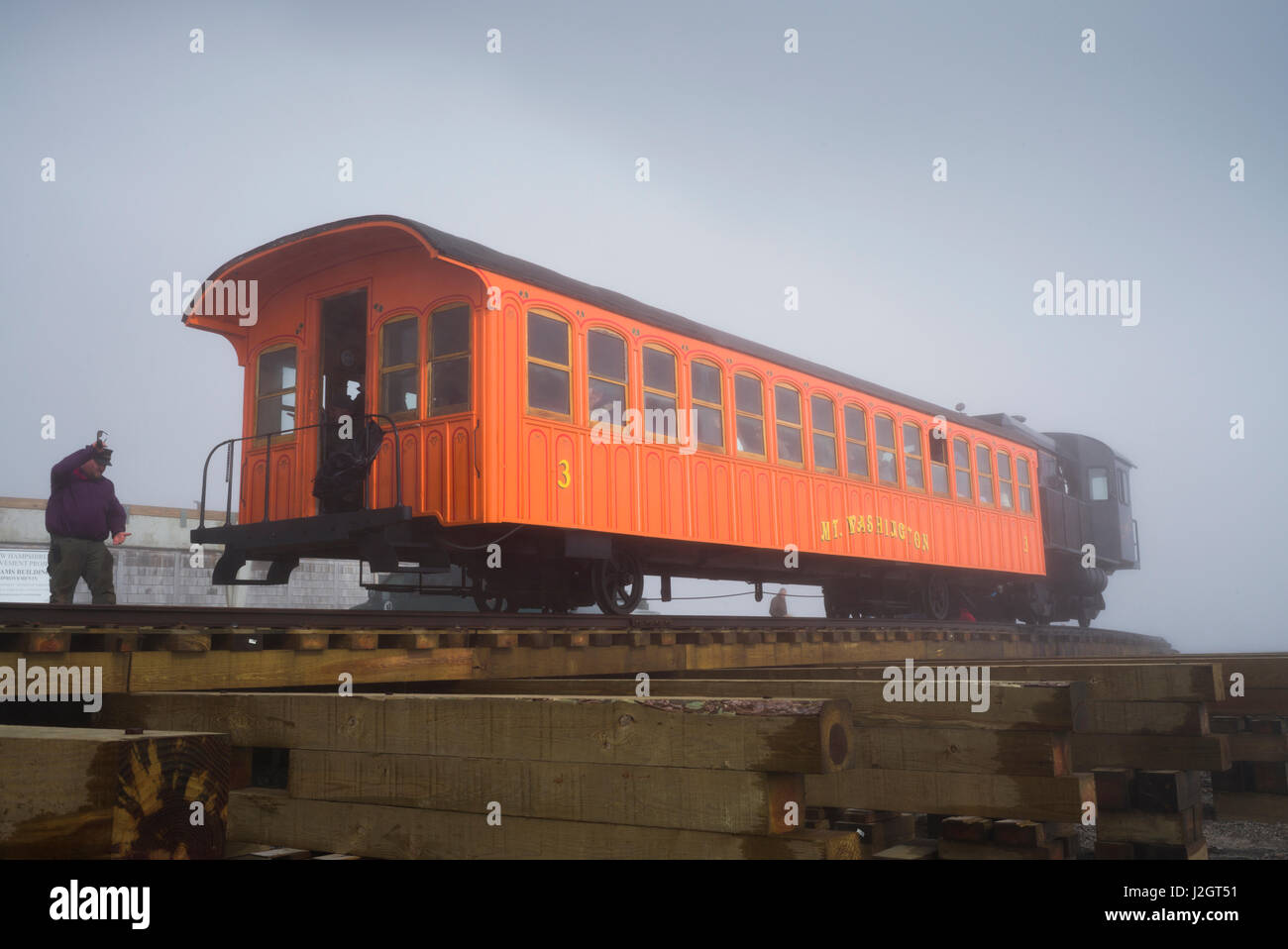 USA, New Hampshire, White Mountains, Bretton Woods, Mount Washington Cog Railway Stock Photo