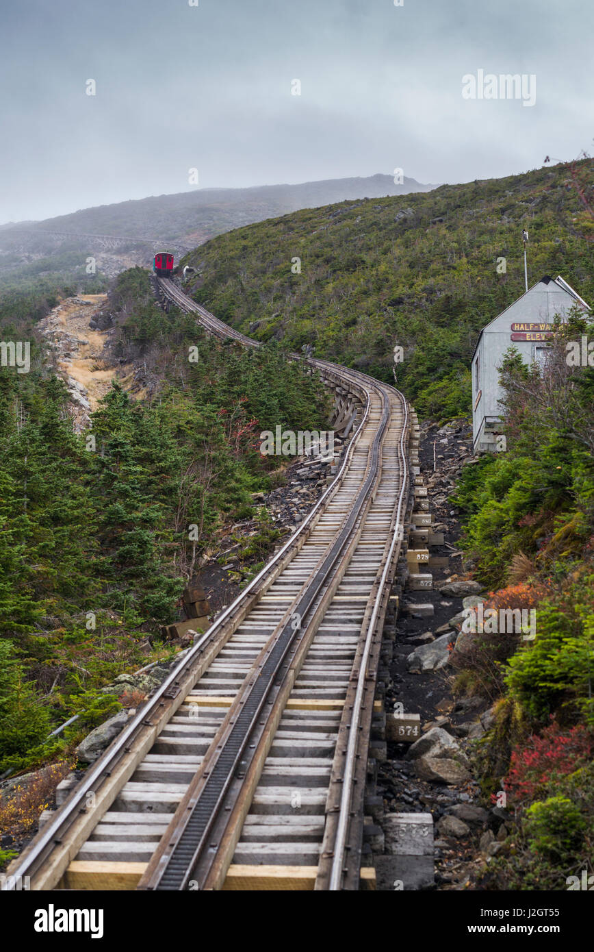 USA, New Hampshire, White Mountains, Bretton Woods, Mount Washington Cog Railway Stock Photo