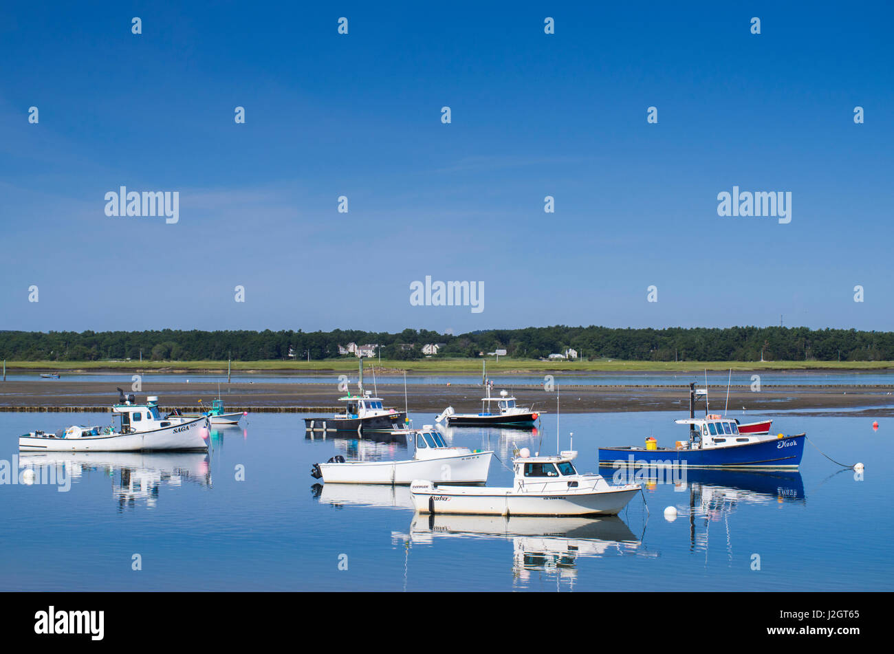 USA, New Hampshire, Seabrook, fishing boats Stock Photo
