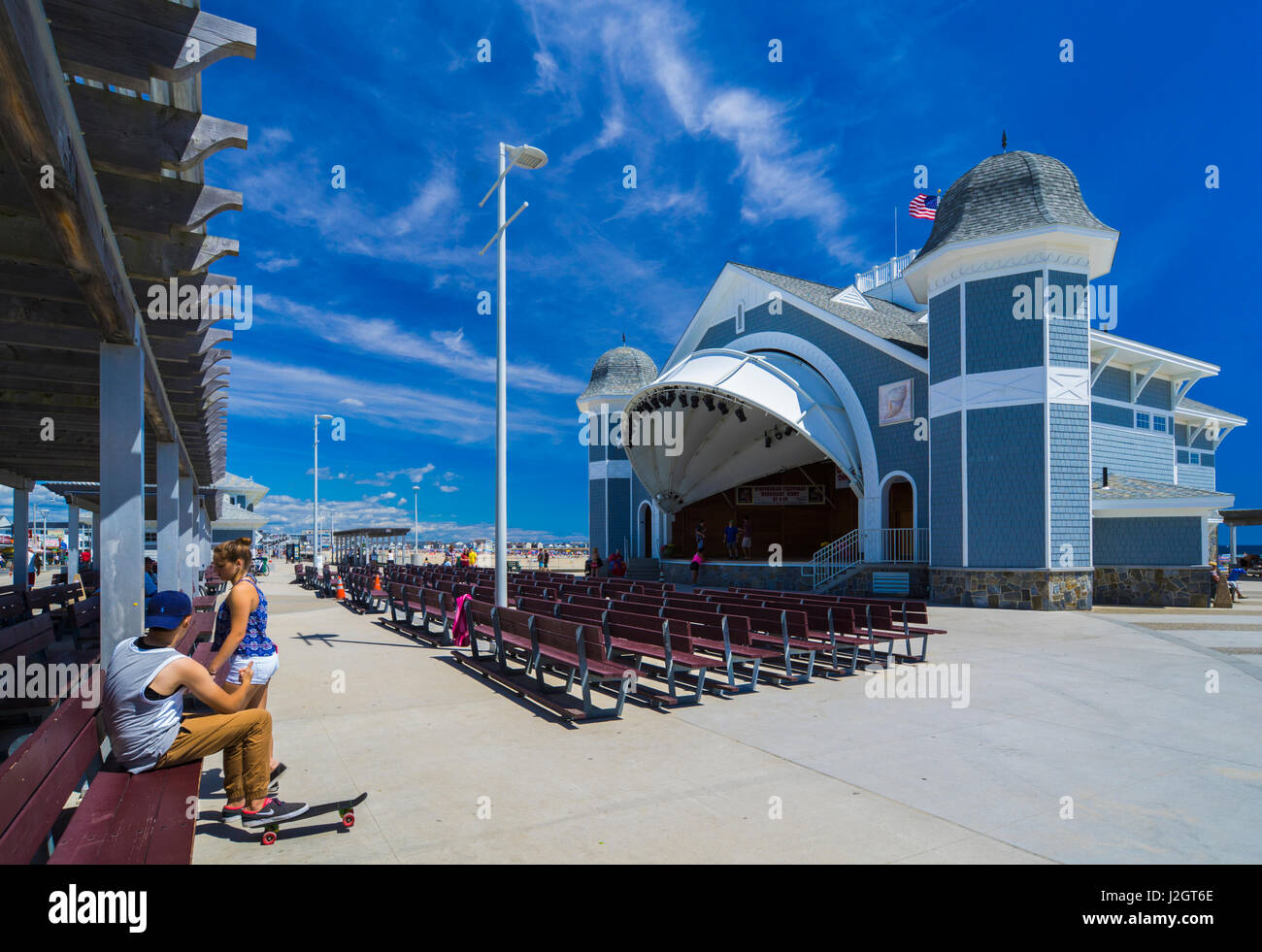 USA, New Hampshire, Hampton Beach, beach bandstand Stock Photo