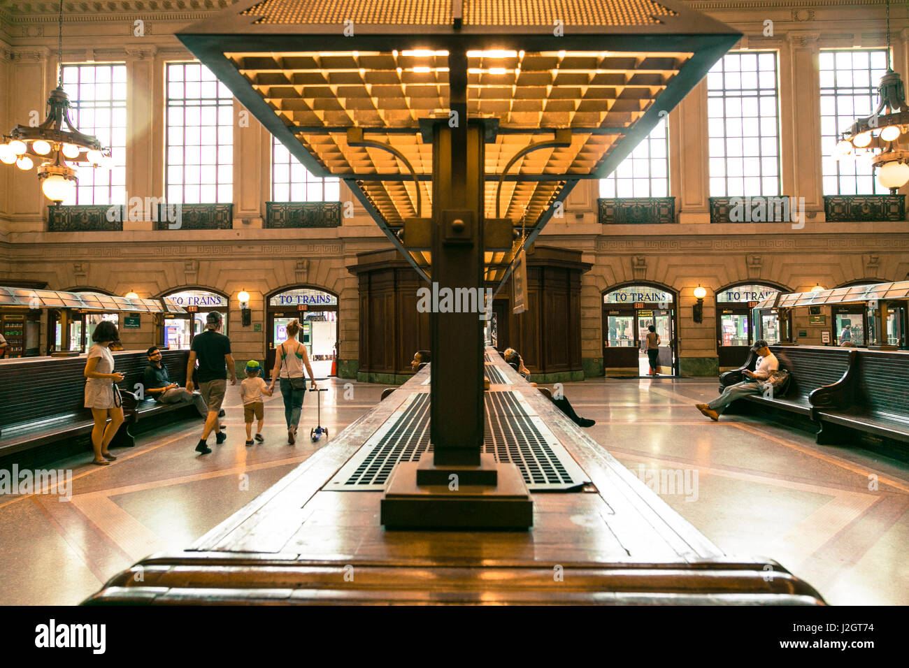 Hoboken, New Jersey, USA. Train station circa 1900s. (editorial use ...