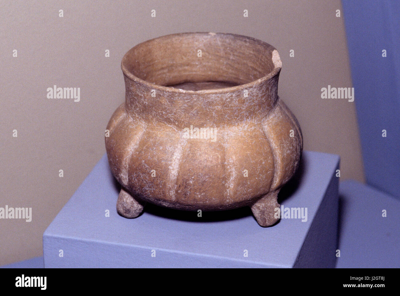 Ancient Aztec Pottery containers on display at the National Mexico museum in Zihuatanejo, Mexico Stock Photo