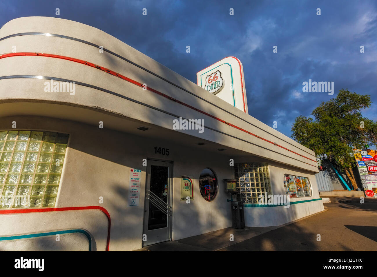 Diner Along Historic Route 66 in Albuquerque, New Mexico, USA (Large format sizes available) Stock Photo