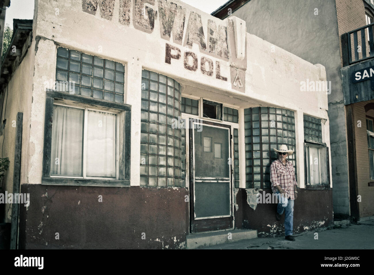 Wagon Mound, New Mexico, Usa. Vintage pool hall Stock Photo Alamy