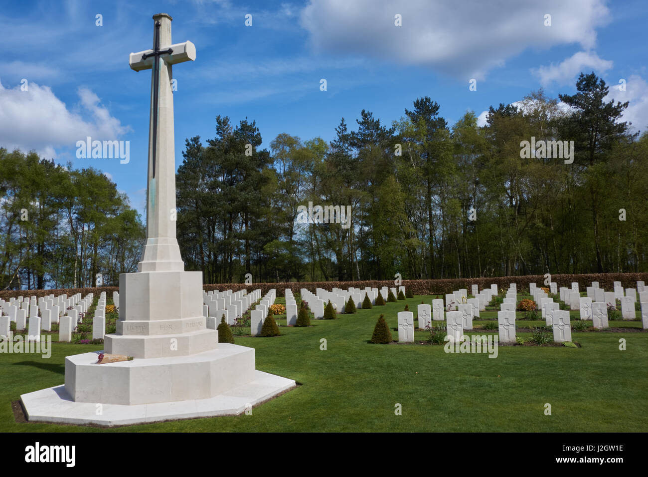 Gravestones in the Cannock Chase Commonwealth War Cemetary. Staffordshire. UK Stock Photo