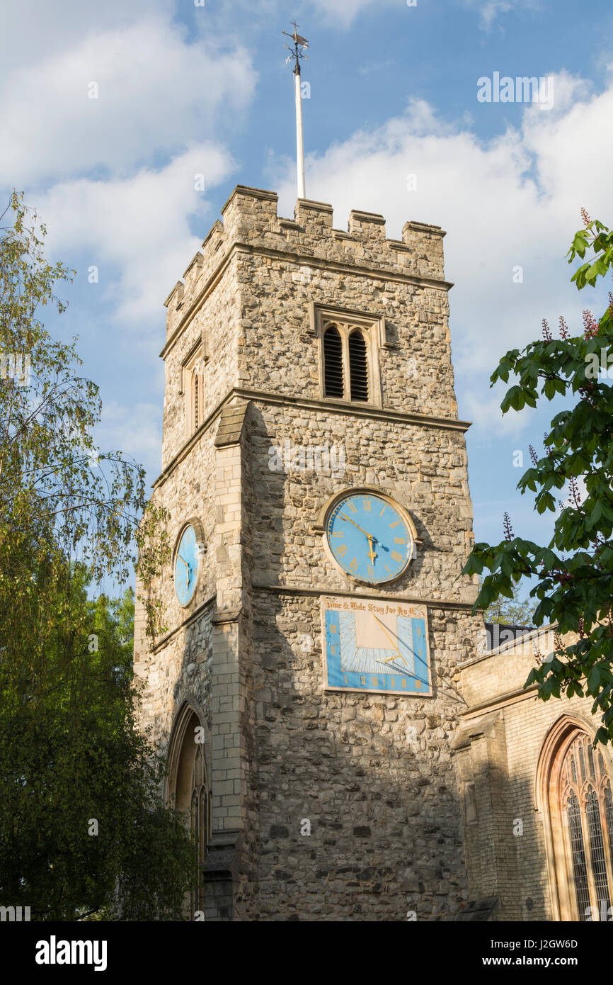 The church tower of Saint Mary the Virgin Putney, London, England, UK