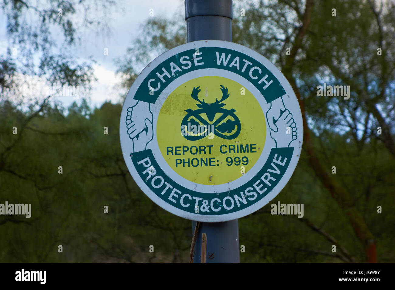 Chase Watch Sign. Cannock Chase. Staffordshire. UK Stock Photo