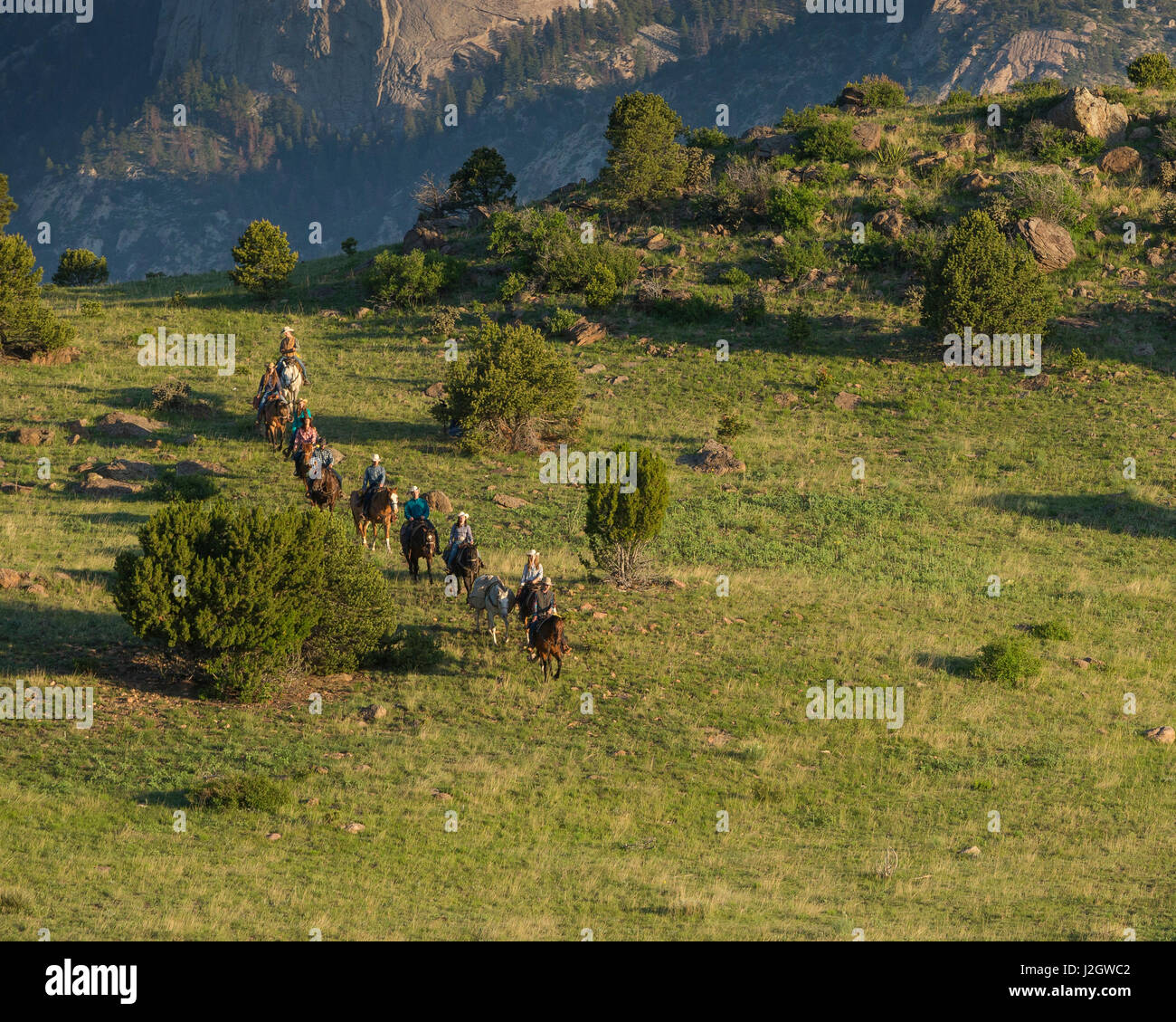Philmont Cavalcades ride horses through the rugged mountain wilderness
