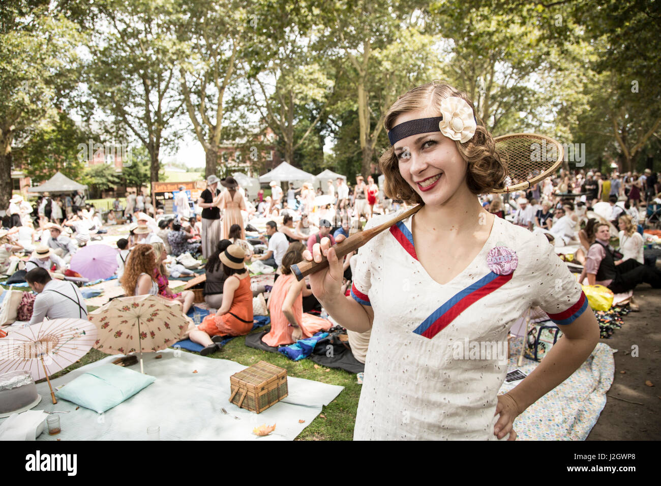 New York City, NY, USA. 1920's Jazz Age Lawn Party at Governors Island ...