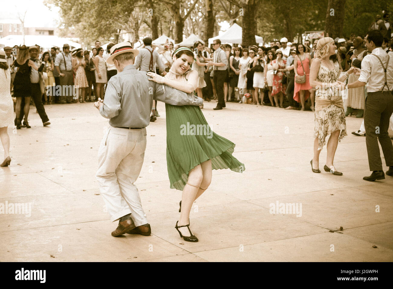 New York City, NY, USA. 1920's Jazz Age Lawn Party at Governors Island. Stock Photo