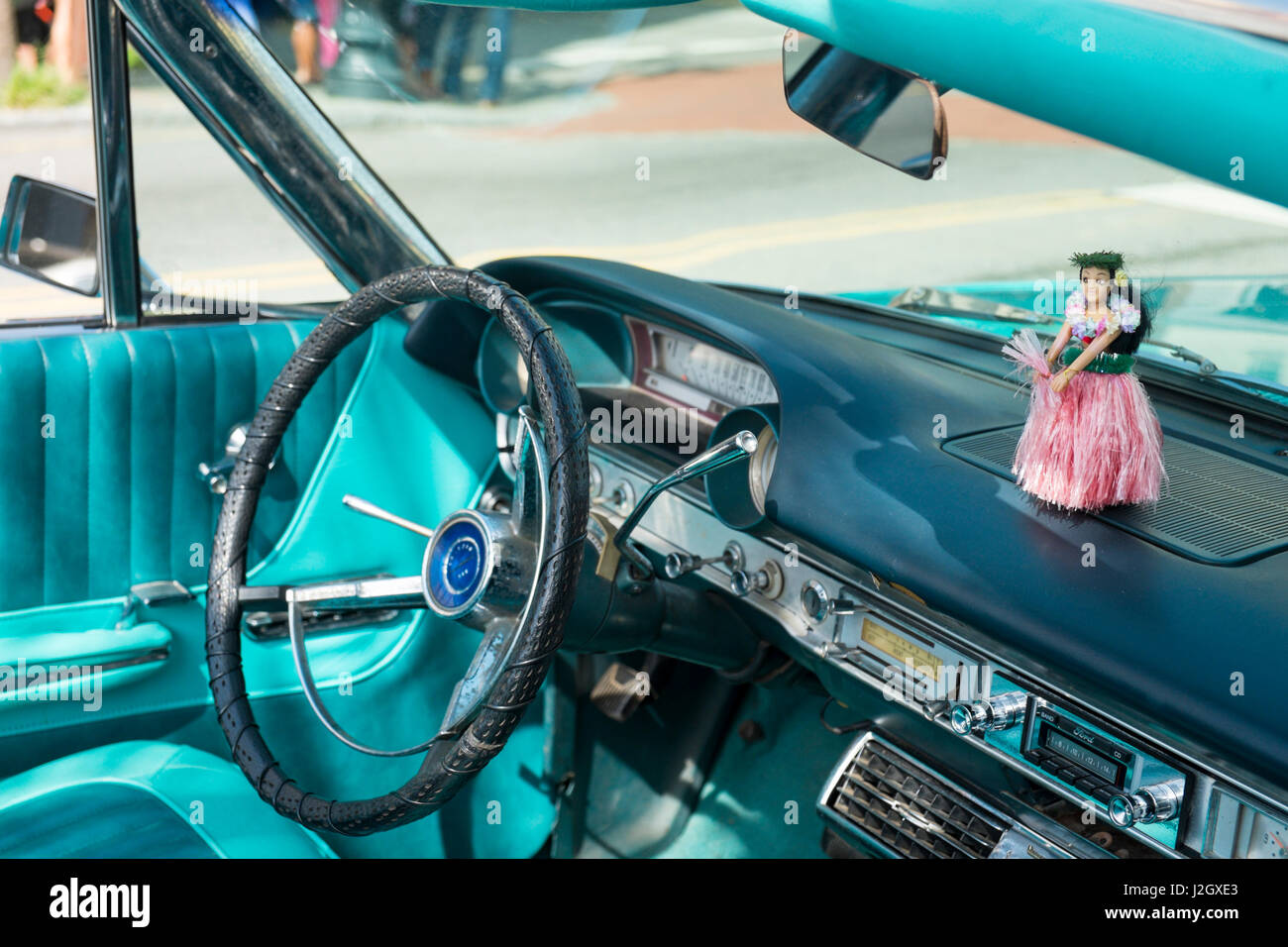 Interior of a classic car, Charleston, South Carolina. USA Stock Photo