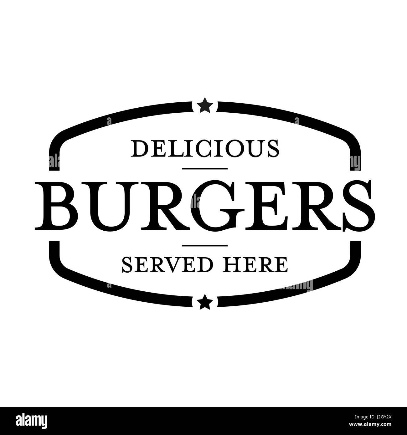 Burger vintage stamp logo Stock Vector