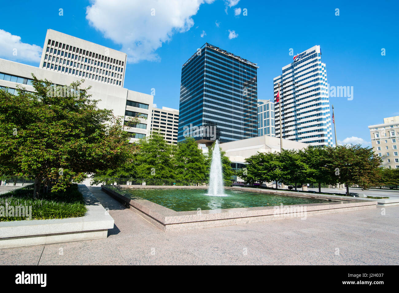 Business district of Nashville at Legislative Plaza, Tennessee, USA Stock Photo