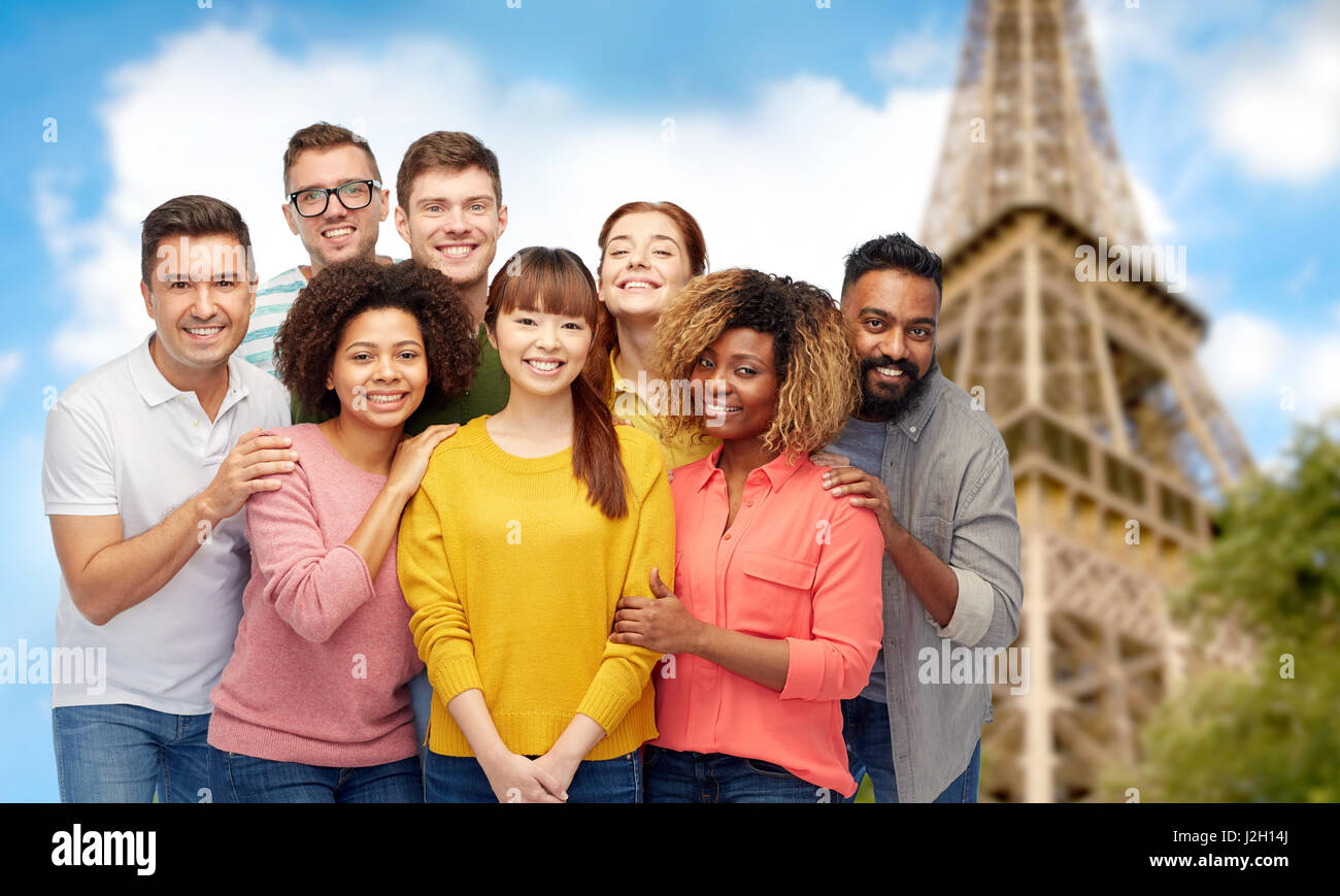 international group of happy smiling people Stock Photo - Alamy