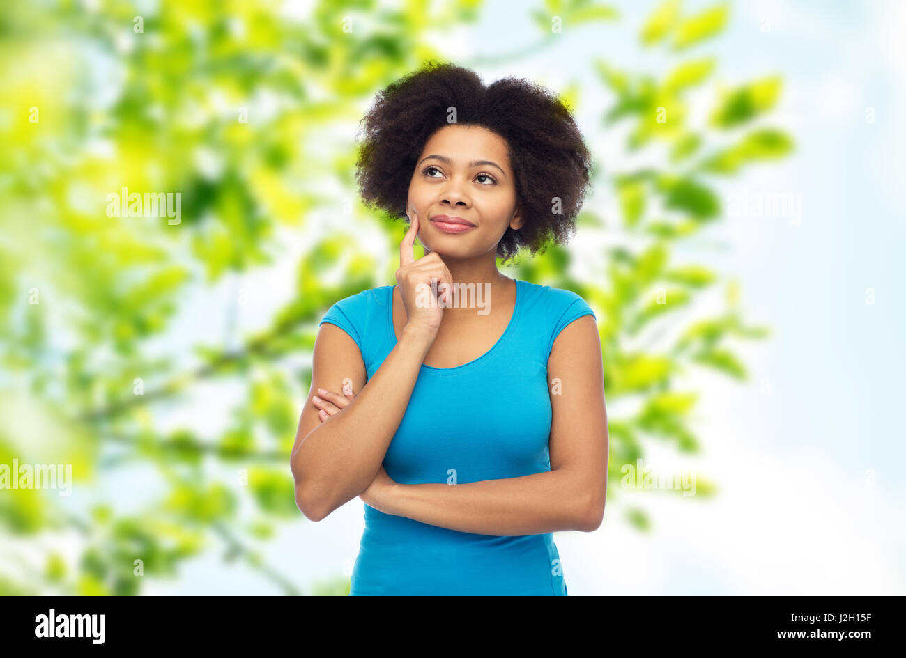 Happy black woman afro hi-res stock photography and images - Alamy