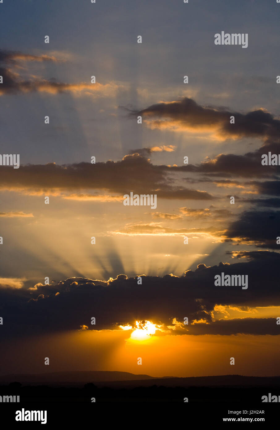 Beautiful sky before sunset. Africa. Kenya. An excellent illustration