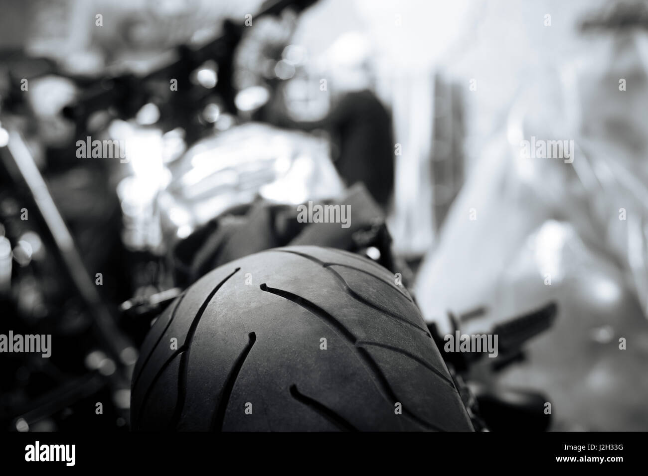Close up picture of a motorcycle tire Stock Photo Alamy
