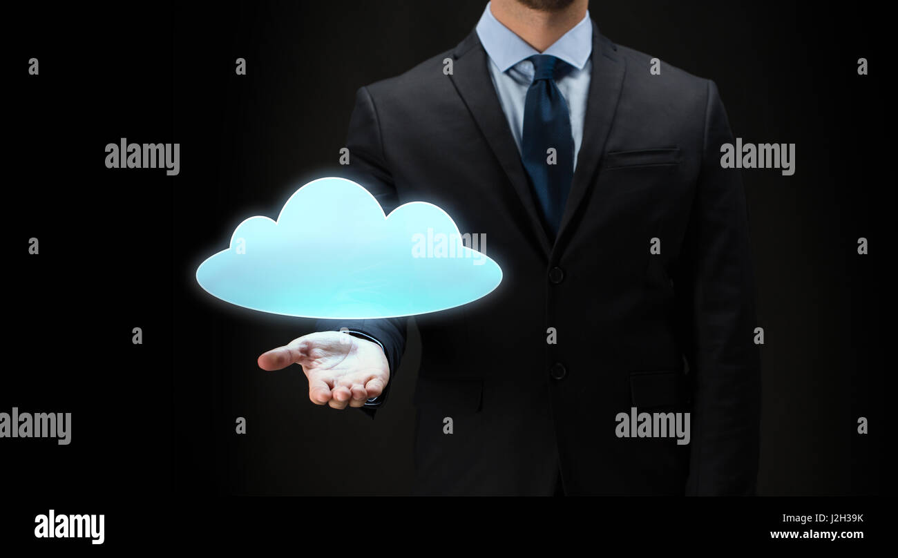 close up of businessman with cloud projection Stock Photo - Alamy