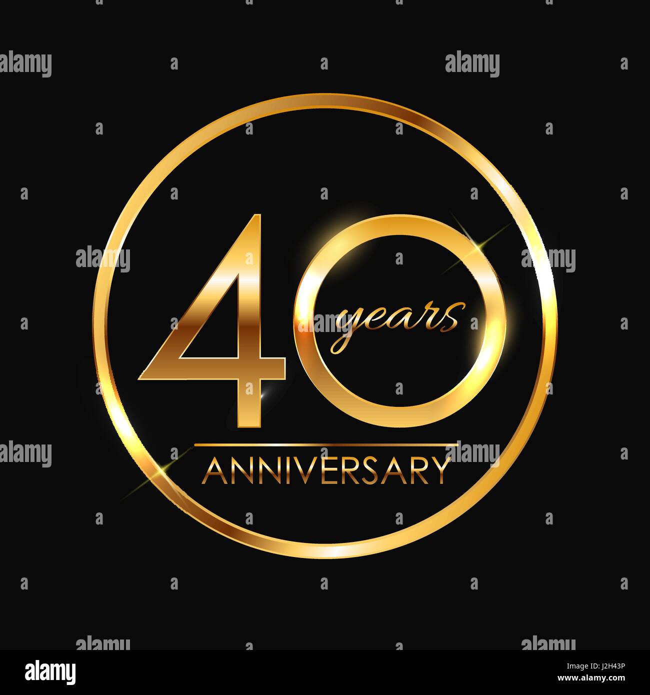 Template 40 Years Anniversary Vector Illustration Stock Vector Image ...