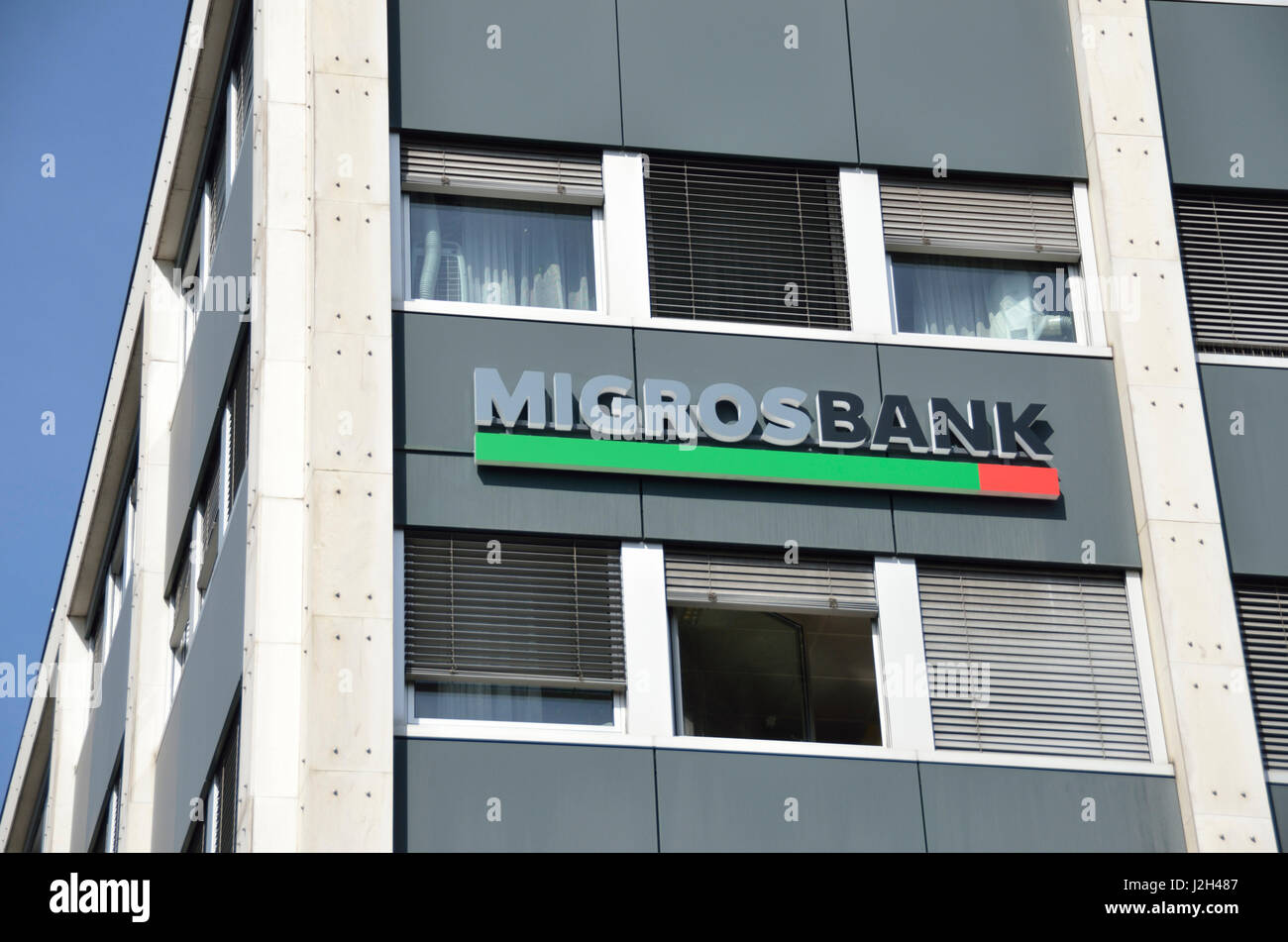 Migros Bank, Aeschenplatz, Basel, Switzerland. Stock Photo