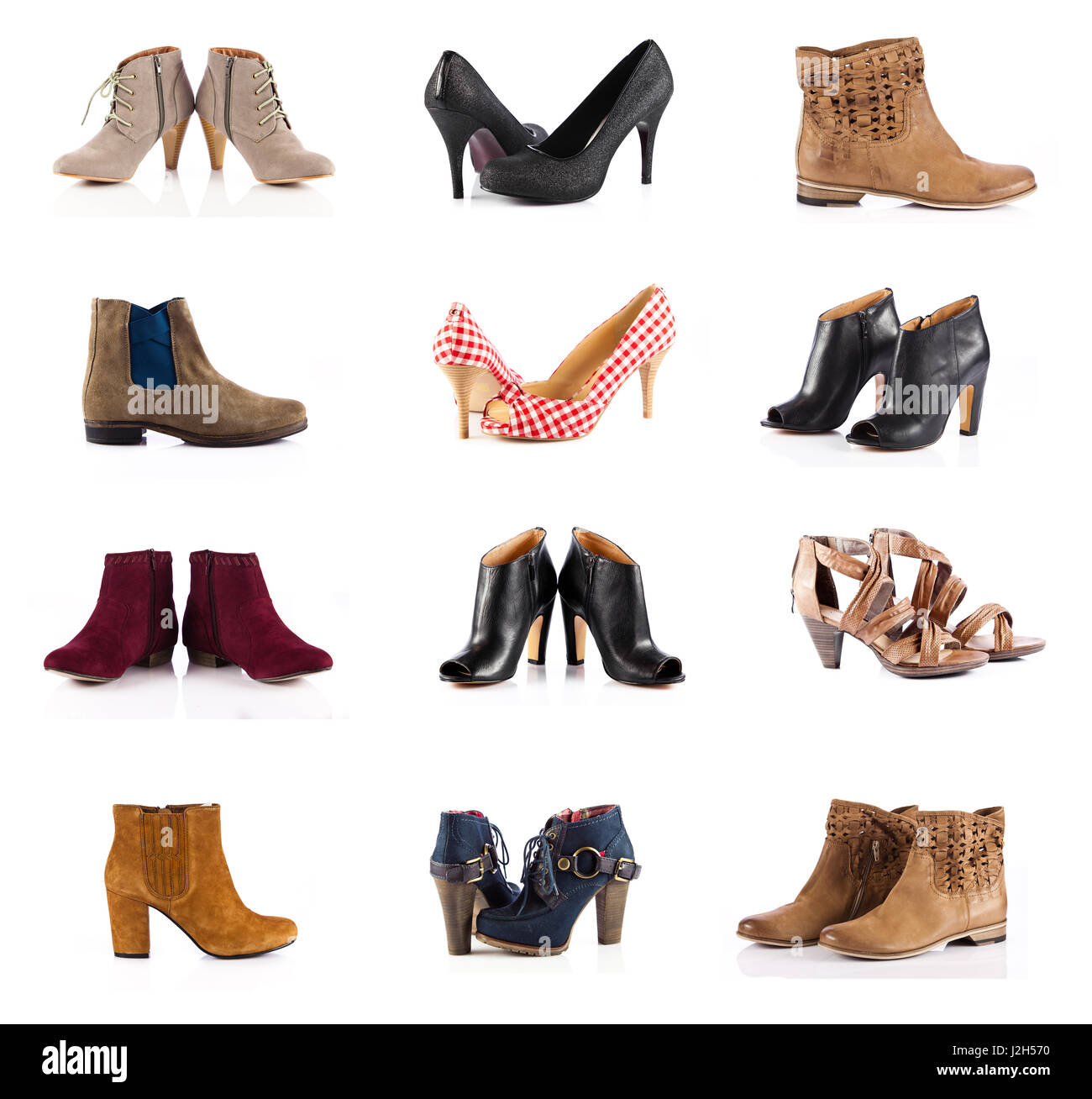 female footwear. female shoes over white. Collection of various types of female  shoes Stock Photo - Alamy