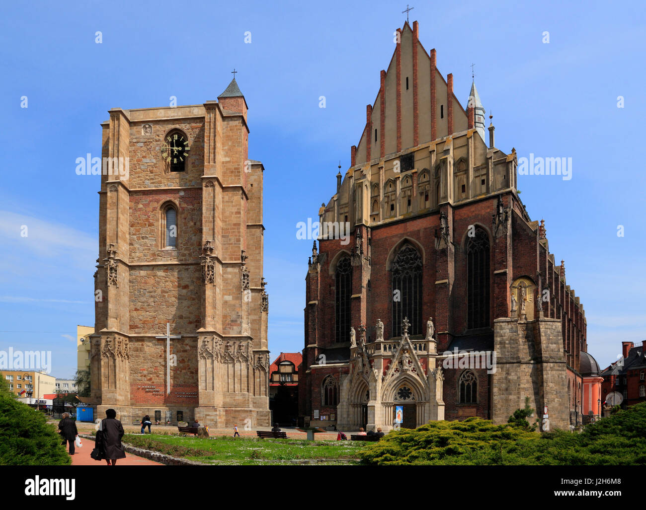 Basilika of the holy Jakobus and holy Agnes,  Nysa (Neisse), Silesia, Poland, Europe Stock Photo