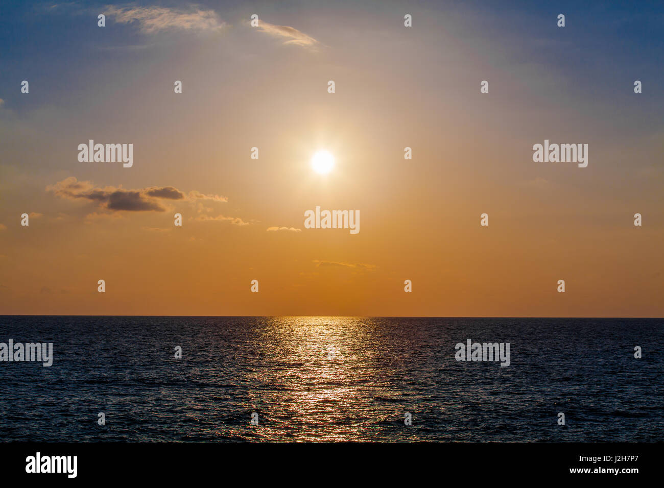 Beautiful sunset above the sea Stock Photo - Alamy