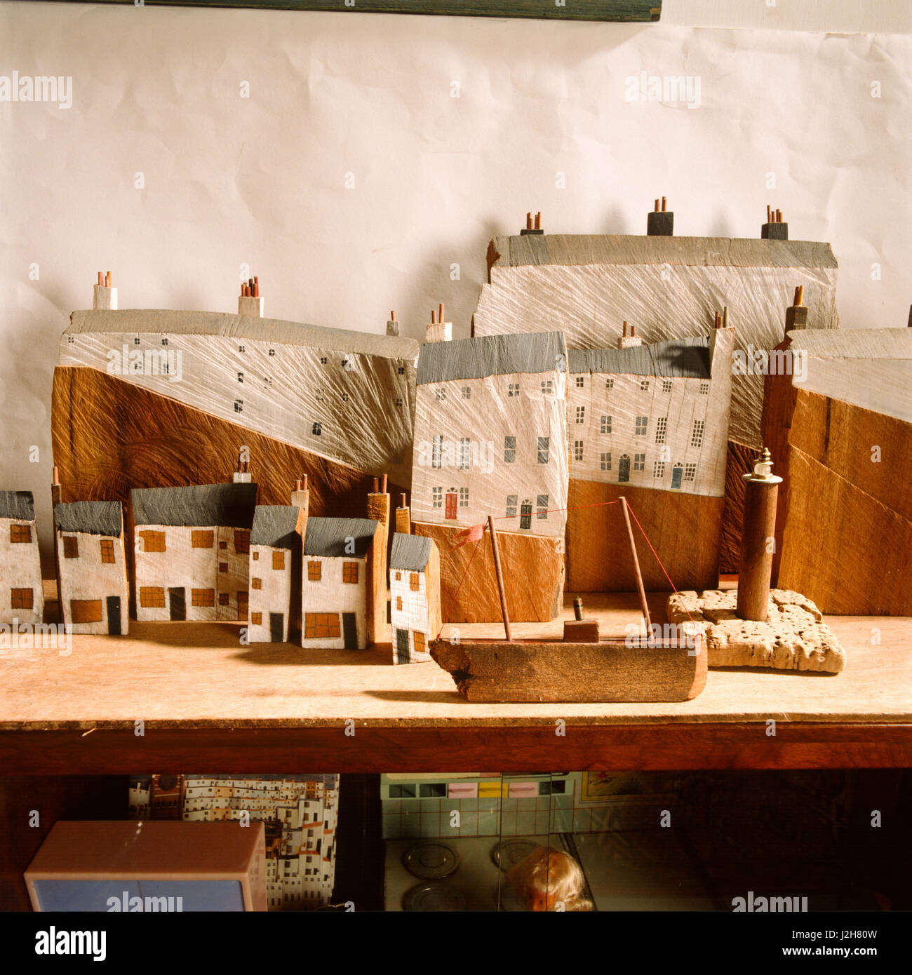 Interior with sailing ship model hires stock photography and images