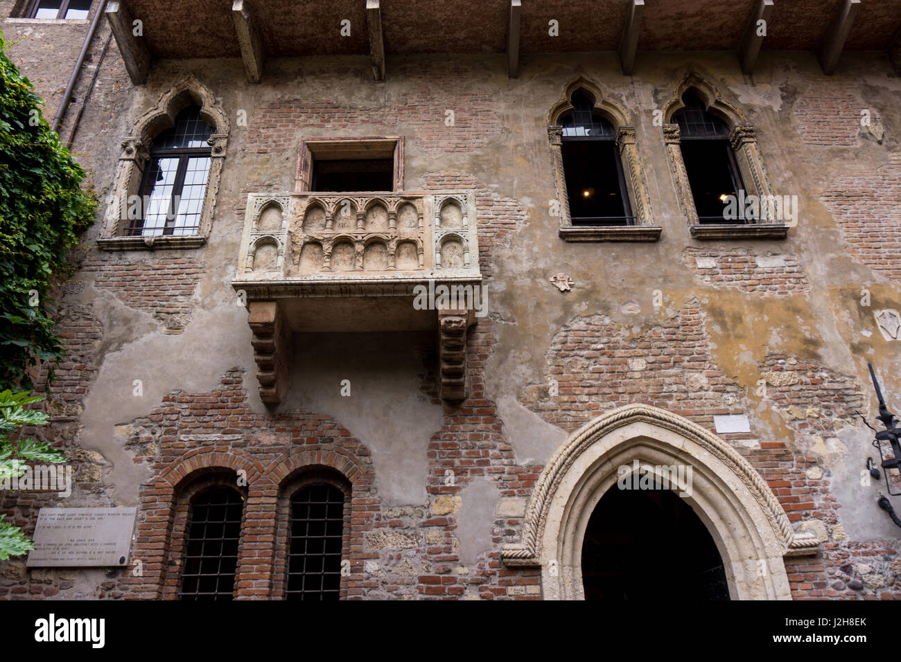 The famous balcony of Romeo and Juliet in Verona, Italy. Juliet's