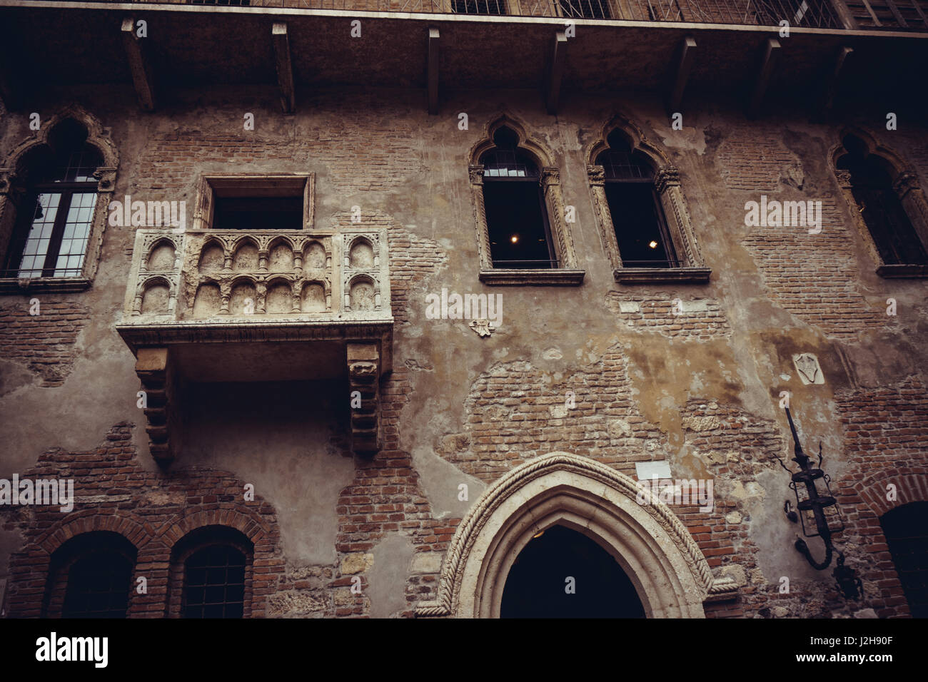 The famous balcony of Romeo and Juliet in Verona, Italy. Juliet's ...