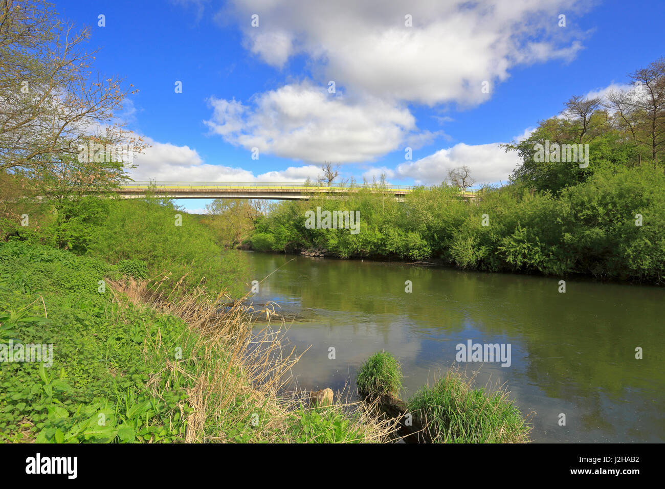 Footbridge across the River Severn near Highley leading to the Severn