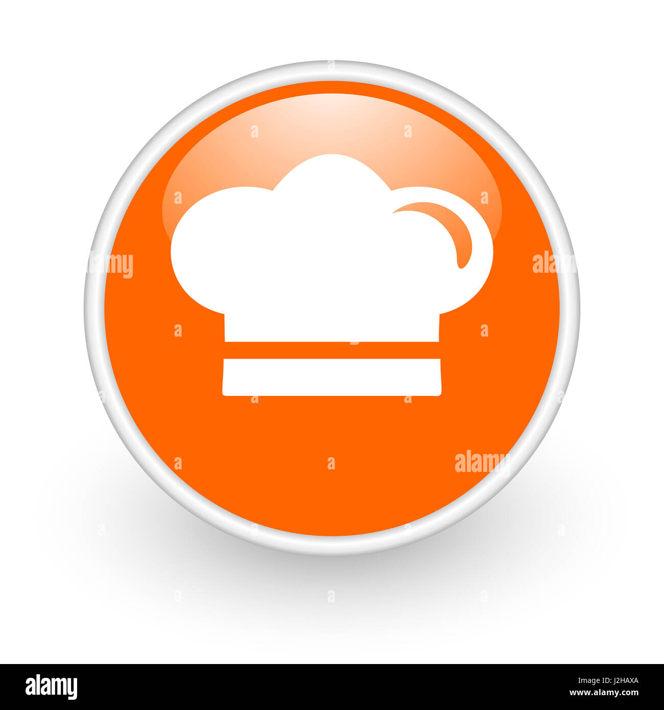 Cook modern design glossy orange web icon on white background Stock ...