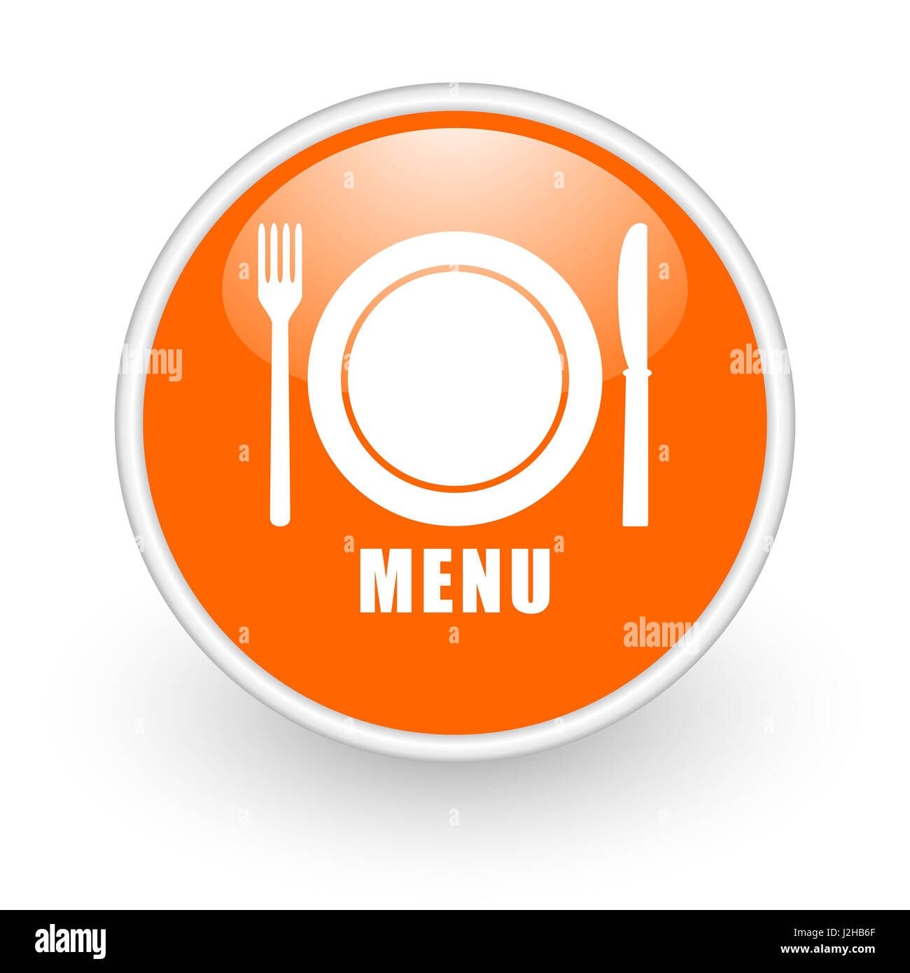 Menu modern design glossy orange web icon on white background Stock ...
