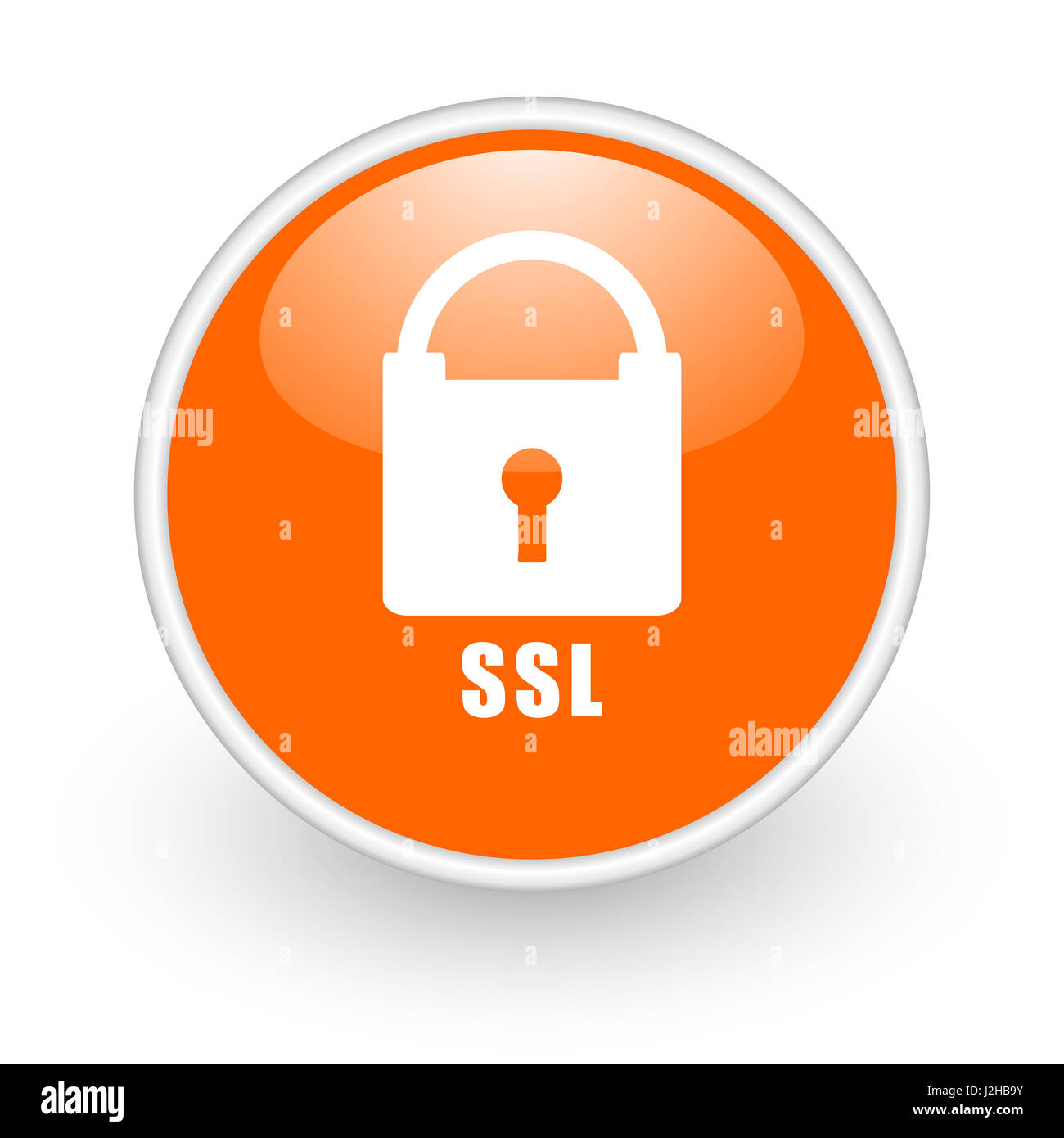 Csl modern design glossy orange web icon on white background. Stock Photo