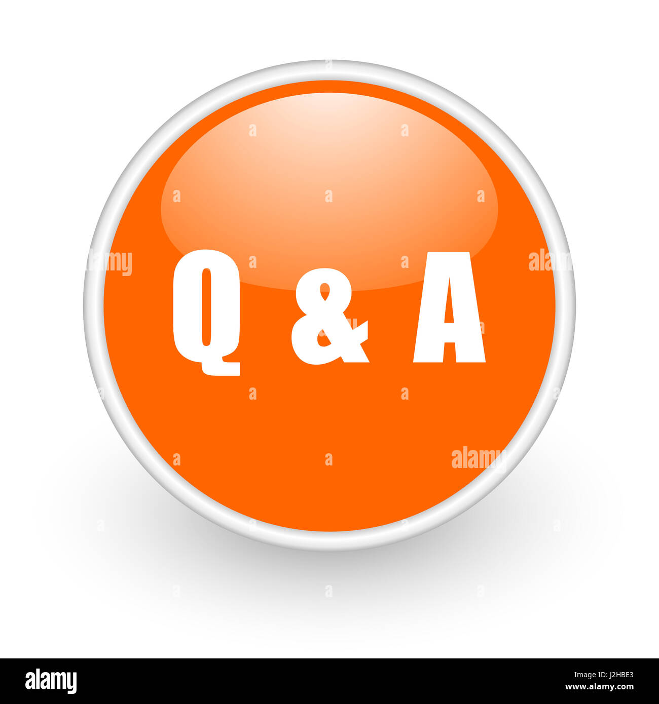 Question answer modern design glossy orange web icon on white ...