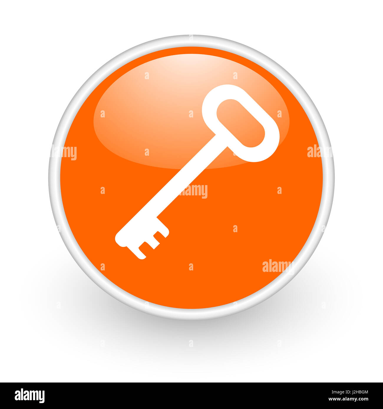 Key modern design glossy orange web icon on white background Stock ...
