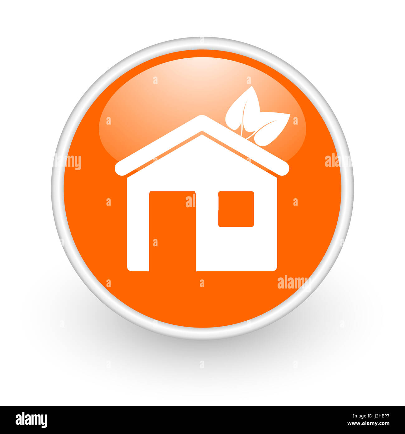House modern design glossy orange web icon on white background Stock ...