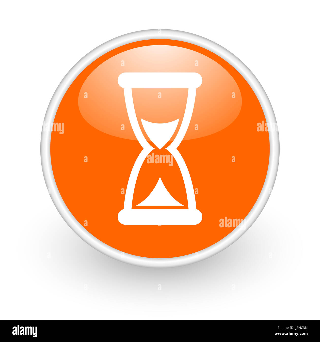 Time modern design glossy orange web icon on white background. Stock Photo
