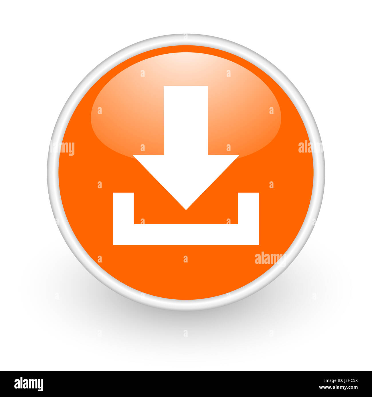Download modern design glossy orange web icon on white background Stock ...