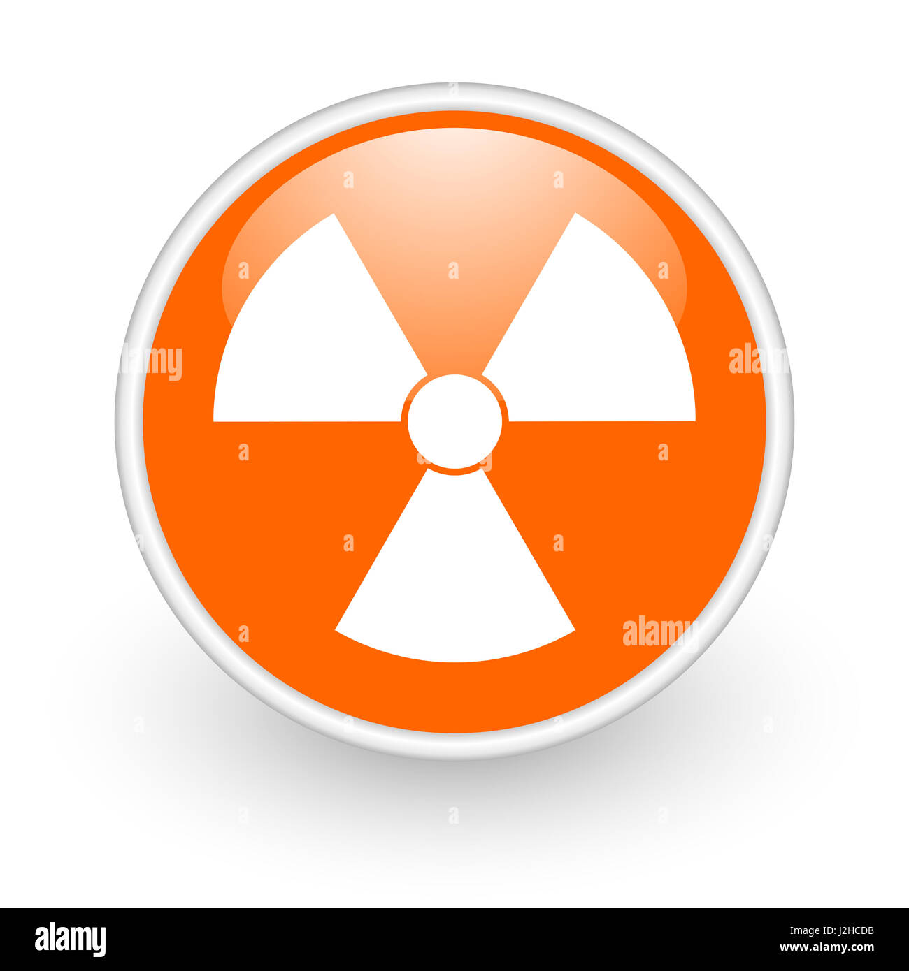 Radiation modern design glossy orange web icon on white background ...