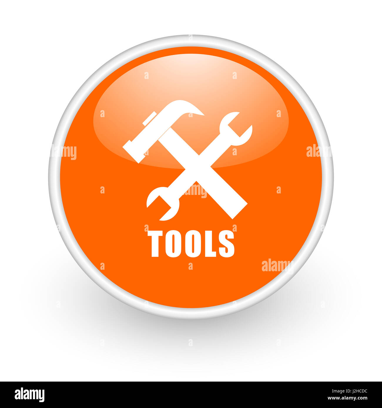 Tools modern design glossy orange web icon on white background Stock ...