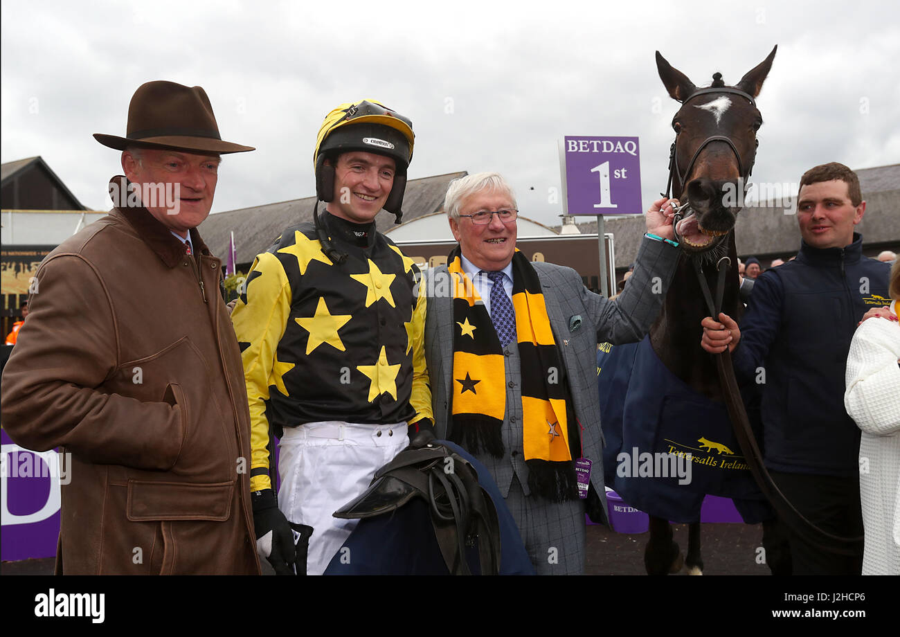 (left to right) Trainer Willie Mullins, Jockey Patrick Mullins and