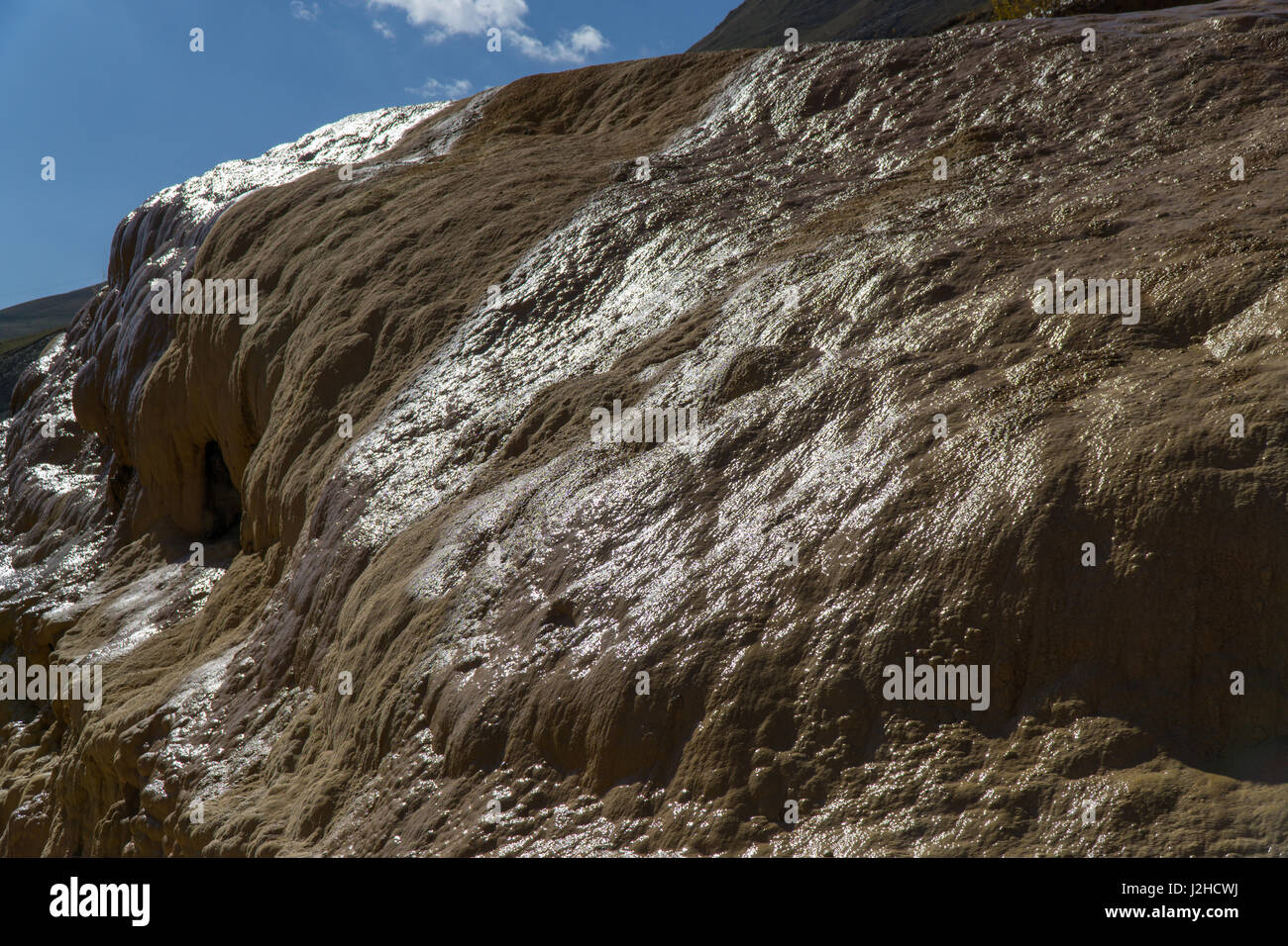 Sulphur Waters near Jvari Pass. Mineral Springs, Mtskheta-Mtianeti, Georgia. September Stock Photo