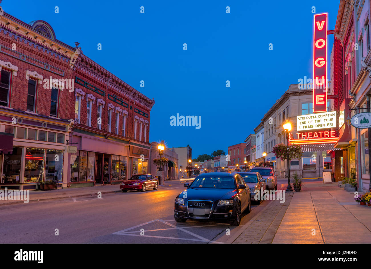 Historic district of downtown Manistee, Michigan, USA (Large format
